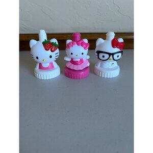 Lot of 3 Good 2 Grow Hello Kitty Sanrio Big Red Bow Glasses Strawberry Juice Top